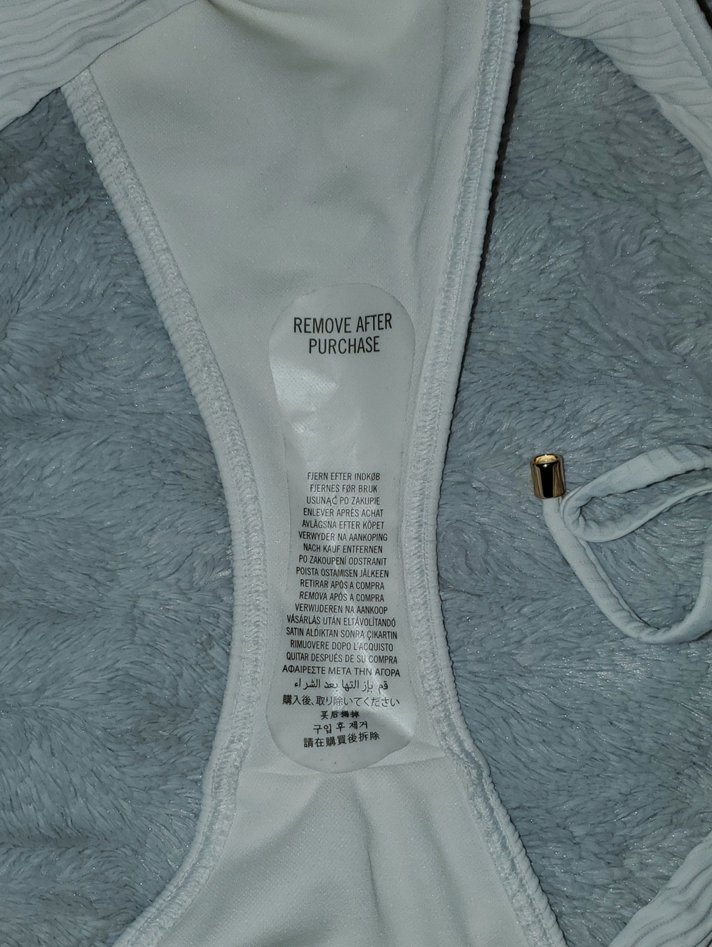 NWT Abercrombie & Fitch Striped Bikini Top with Solid White Bottom Size XL - Picture 8 of 12